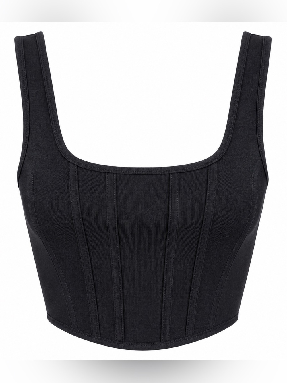 Hunter & Brown Black Corset Crop Top Bustier Tank Small